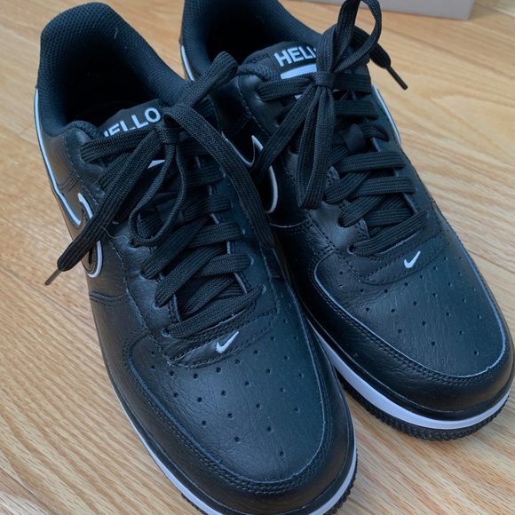 Nike Air Force 1 Low '07 LX ll NIKE BLACK AIR FORCES ("Hello') - Picture 2 of 6